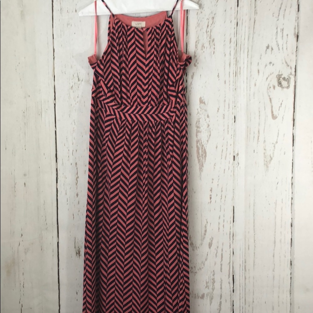 Navy and Melon Key-hole Summer Halter